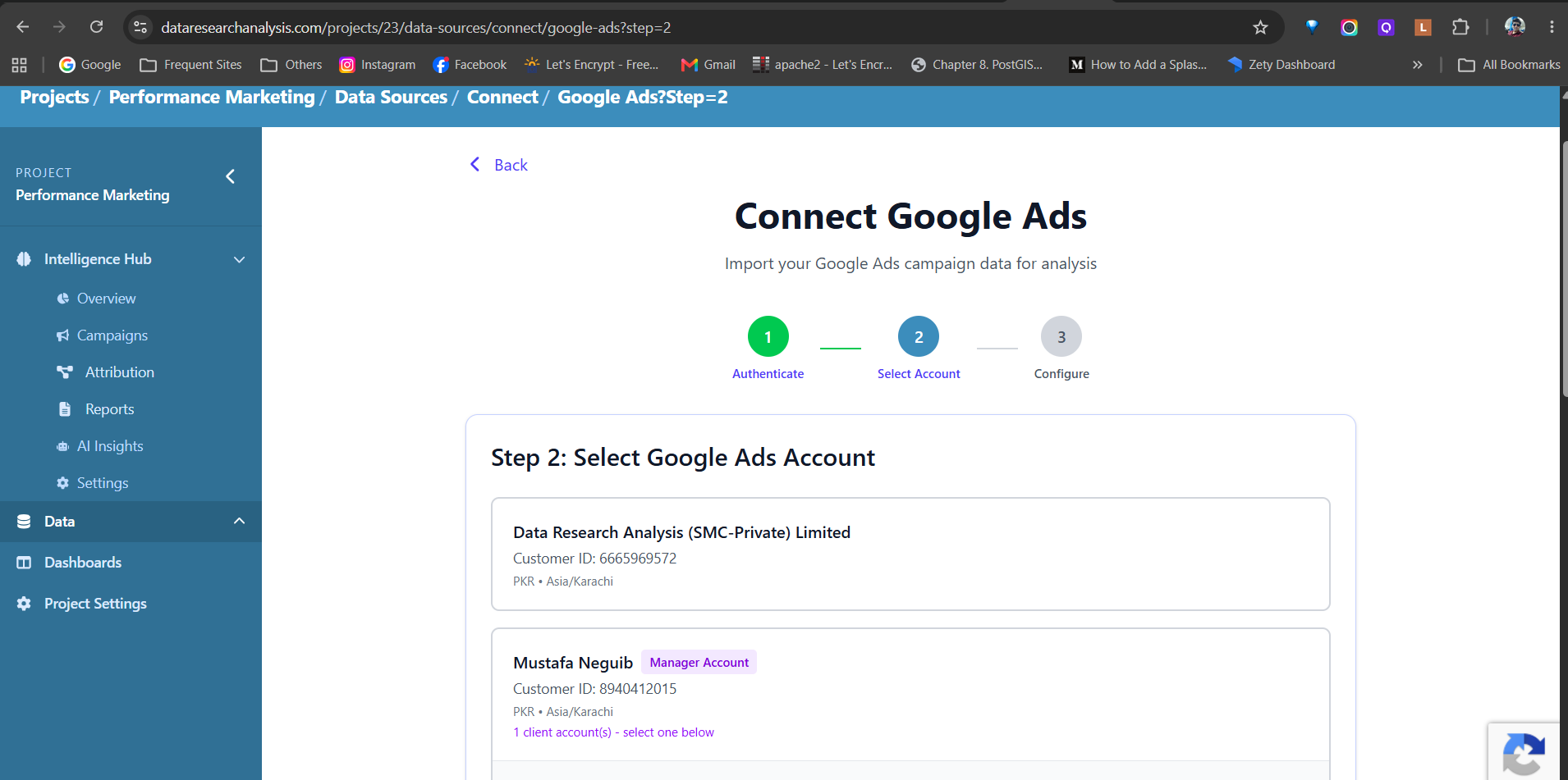 Connect to Google Ads | Data Research Analysis